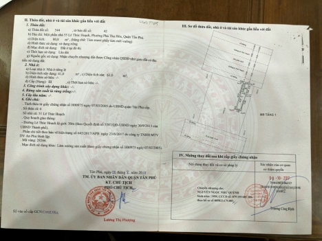 MT 55 đường Lê Thúc Hoạch dt 8*20, 2 sổ riêng, Khu sung, giá 19 tỷ