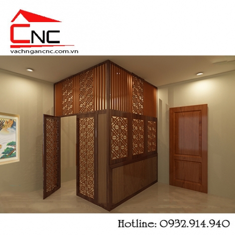 Mẫu vách ngăn cnc đẹp cho bàn thờ chung cư ZEN TOWER Q12