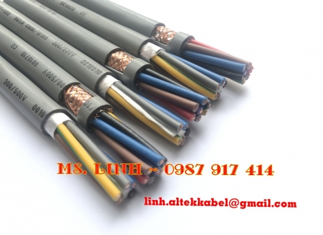Cáp điều khiển có lưới chống nhiễu/ cáp mềm.