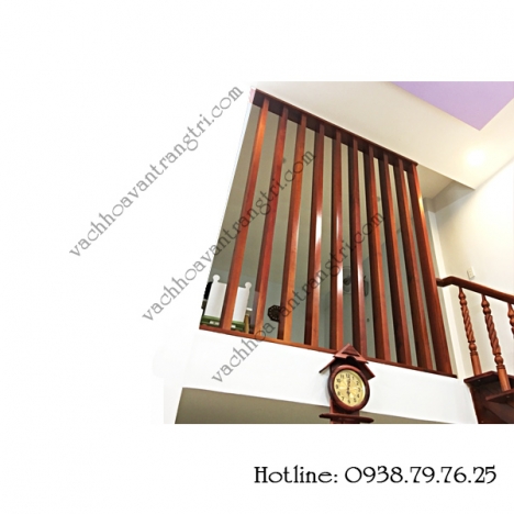 Công trình thi công vách ngăn cầu thang-lam gỗ cầu thang