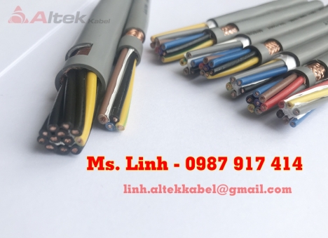 Cáp điều khiển có lưới chống nhiễu/ cáp mềm.