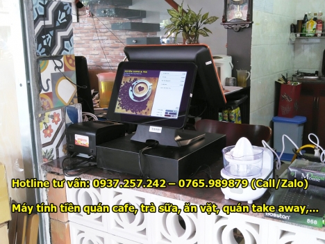 Lắp đặt máy tính tiền cho cafe take away, quán ăn vặt tại Bắc Ninh