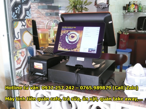 Lắp đặt máy tính tiền cho cafe take away, quán ăn vặt tại Hải Dương