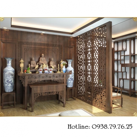 10 mẫu vách ngăn bàn thờ-vách ngăn cnc phòng thờ đẹp, sang trọng