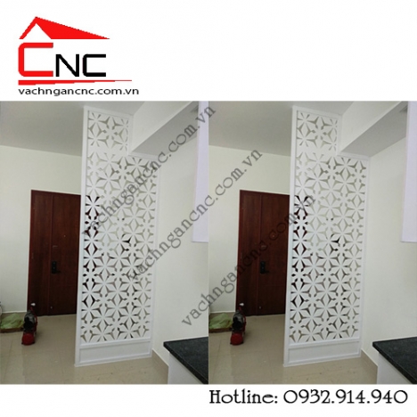Công trình vách ngăn cnc hoa văn mẫu gỗ đẹp tại CC Topaz City
