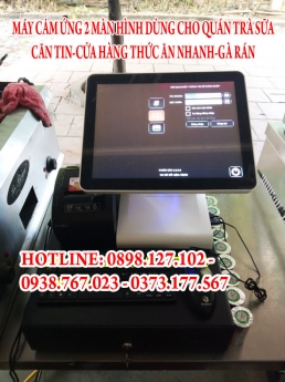 Bán máy tính tiền cảm ứng 2 màn hình cho quán Trà Sữa tại Nam Định