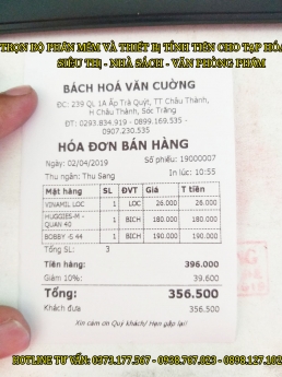Máy tính tiền cho cửa hàng bách hóa tổng hợp tại Cần Thơ