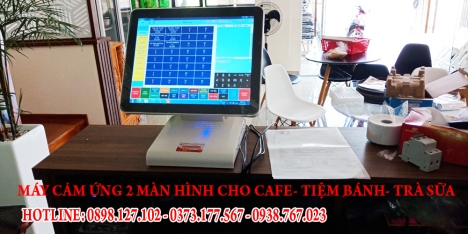 Bán máy tính tiền cảm ứng 2 màn hình cho quán Trà Sữa tại Nam Định