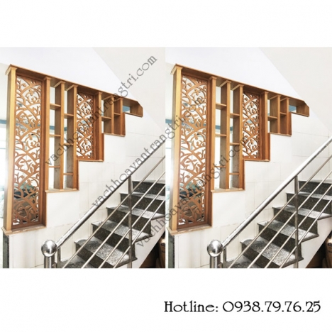 Lạ mắt với vách ngăn trang trí cầu thang đẹp trong phòng khách