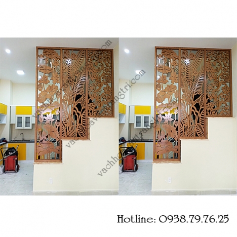 Lạ mắt với vách ngăn trang trí cầu thang đẹp trong phòng khách