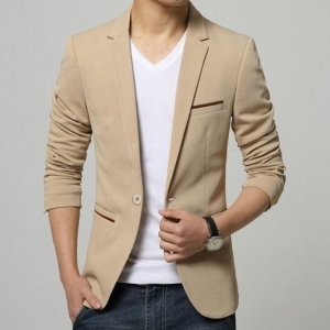 Áo Khoác Vest Nam Phối Túi (Kem : M, L, XL) Giá cực sốc