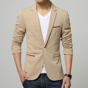 Áo Khoác Vest Nam Phối Túi (Kem : M, L, XL) Giá cực sốc