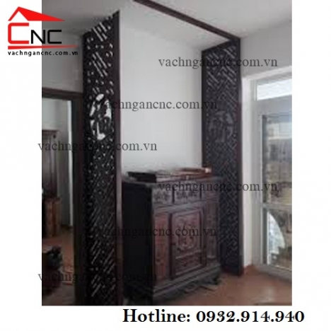 Vách ngăn trang trí bàn thờ bằng gỗ đẹp cho chung cư