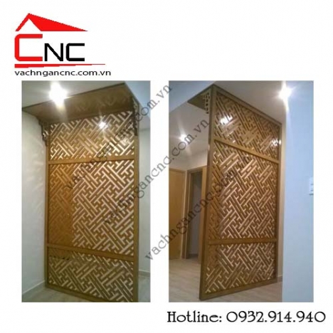 Vách ngăn trang trí bàn thờ bằng gỗ đẹp cho chung cư