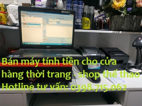 Tư vấn lắp đặt máy tính tiền giá rẻ cho cửa hàng thời trang - shop thể thao tại Rạch Gía 