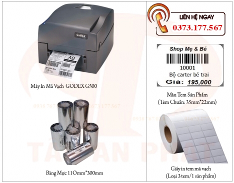 Bán máy in mã vạch cho shop quần áo tại Đồng Tháp