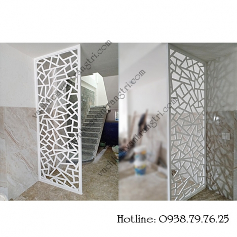 Thi công vách ngăn gỗ trang trí đẹp ở phòng khách tại tphcm