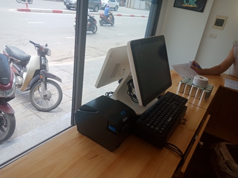 Lắp đặt thiết bị tính tiền với máy Pos nguyên khối cho quán trà sữa Tại HẢI DƯƠNG