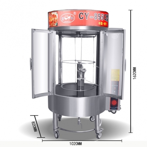 Lò quay gà vịt kính trong dùng gas,than hoặc dùng điện