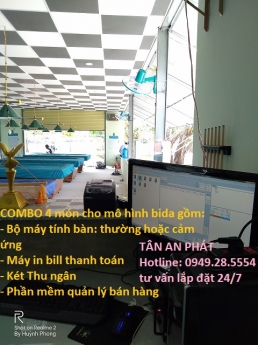 Lắp đặt tận nơi cho CLB Bida tại Bình Dương trọn bộ máy tính tiền giá rẻ & phần mềm quản lý-bán hàng