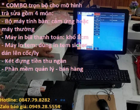 Lắp đặt trọn bộ thiết bị tính tiền giá rẻ cho quán trà sữa Tại Hải Dương – Hà Nội