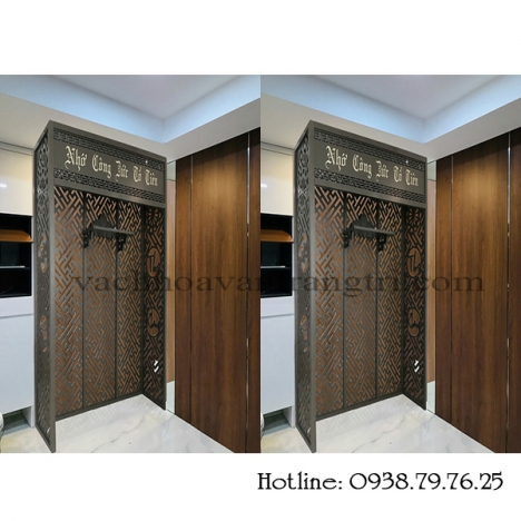 Một số kiểu vách ngăn trang trí phòng thờ siêu hót