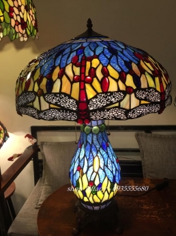 Đèn Bàn Tiffany Chuồn Chuồn Hai Thân
