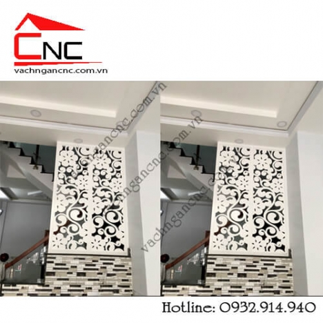 Ứng dụng vách ngăn gỗ phòng khách mẫu cnc đẹp vào nhà phố