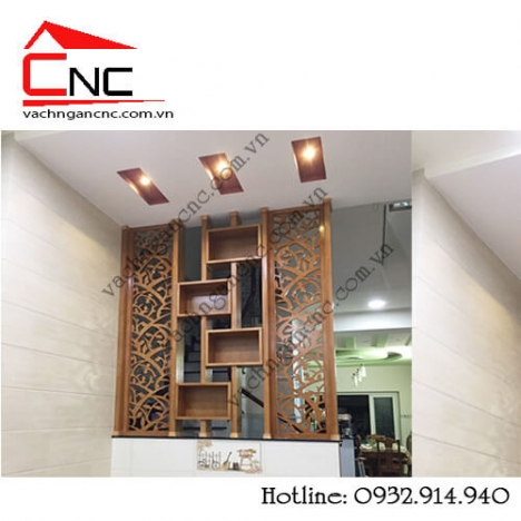 Ứng dụng vách ngăn gỗ phòng khách mẫu cnc đẹp vào nhà phố