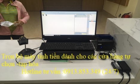 Trọn bộ máy tính tiền cảm ứng dảnh cho cửa hàng thức ăn nhanh tại Hậu Giang giá rẻ 