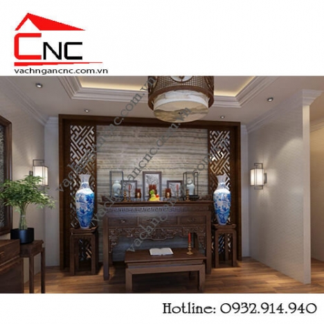 Top vách ngăn phòng thờ bằng gỗ trên ván cắt cnc đẹp