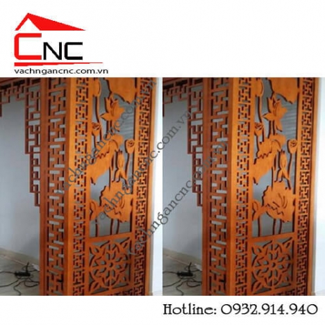 Top vách ngăn phòng thờ bằng gỗ trên ván cắt cnc đẹp
