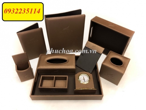 BỘ ĐỒ DA KHÁCH SẠN CAO CẤP – BỘ AMENITIES IN ẤN LOGO - ĐẶT HÀNG 35 NGÀY