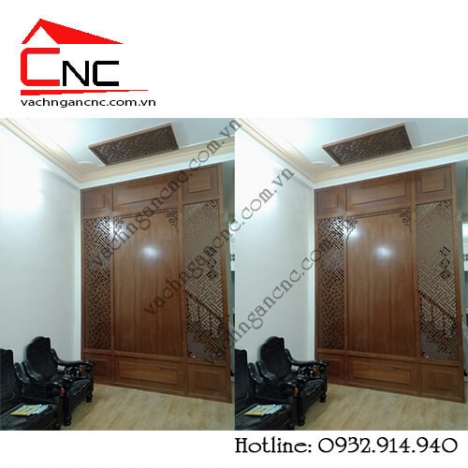 Thi công vách ngăn cầu thang đẹp cắt cnc tại Tân Quy Q7
