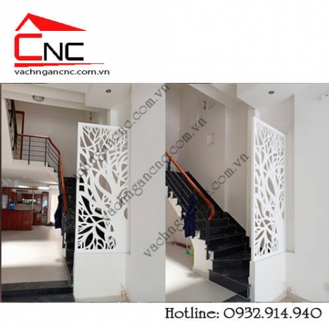 Thi công vách ngăn cầu thang đẹp cắt cnc tại Tân Quy Q7