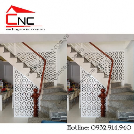Thi công vách ngăn cầu thang đẹp cắt cnc tại Tân Quy Q7