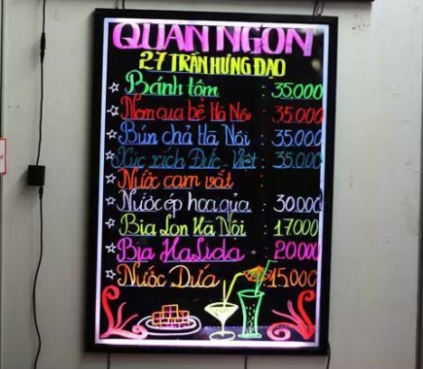 Bảng led viết tay huỳnh quang tại Kiên Giang, Cần Thơ, Bạc liêu