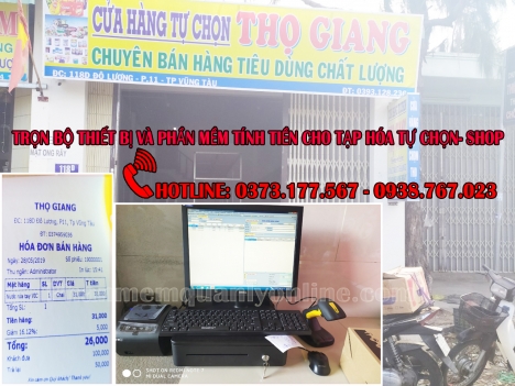 Lắp phần mềm tính tiền cho cửa hàng tạp hóa tự chọn tại Hải Dương