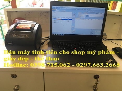 Trọn bộ máy tính tiền cho cửa hàng mỹ phẩm - shop phụ kiện tại Kiên Giang 