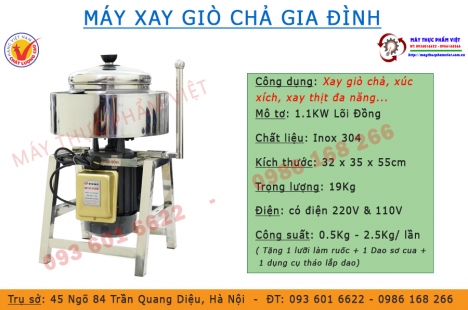 Máy xay giò, mọc, thịt... 2,5kg bao đá giá rẻ.