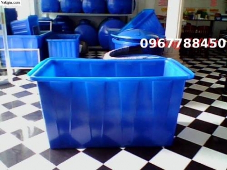 Thùng nhựa đặc nuôi cá 750lit 1 lớp (kt:D1510 x R1100 x 720 mm)