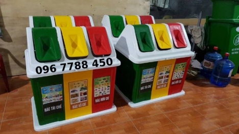 Thùng rác nhựa 3 ngăn (70lit/1ngăn) giá rẻ toàn quốc