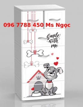 Thanh lý tủ nhựa 5 ngăn hình gấu trúc giá rẻ toàn quốc