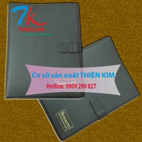 Nhà sản xuất bìa da có logo, may bìa da dập logo, nơi làm bìa folder da, đặt bìa da kẹp hồ sơ,