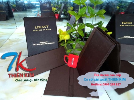 Nhà sản xuất bìa da có logo, may bìa da dập logo, nơi làm bìa folder da, đặt bìa da kẹp hồ sơ,