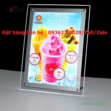 Hộp đèn led menu cho quán cafe, trà sữa