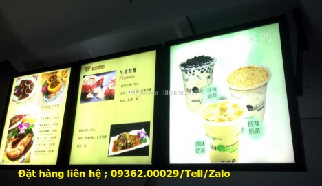 Hộp đèn led menu cho quán cafe, trà sữa