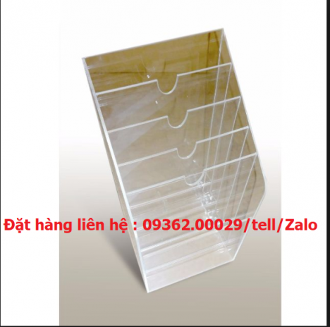 Các mẫu kệ đựng tạp trí , sách báo bằng mica –Gia công nhiều loại