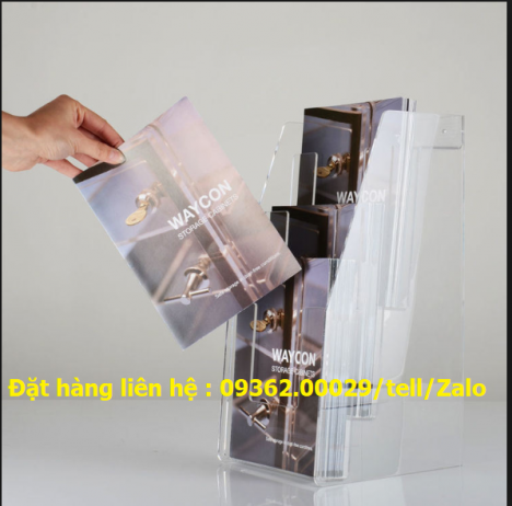 Các mẫu kệ đựng tạp trí , sách báo bằng mica –Gia công nhiều loại