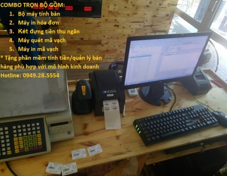 Setup giải pháp bán hàng, thiết bị tính tiền giá rẻ cho cửa hàng bán trái cây ở Vĩnh Long